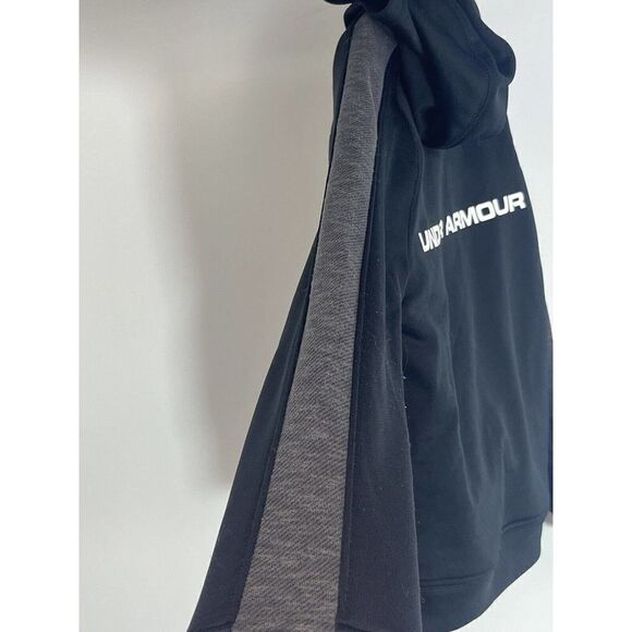 Under Armour Boys Loose Sweatshirt Hoodie YSM American Flag Stars Gray Arm - Picture 5 of 16